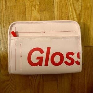 NEW Glossier Light Pink Organizer with Red Logo